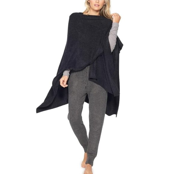 Soma Wknd Womens Black Open Front Poncho Wrap One Size - Picture 3 of 9